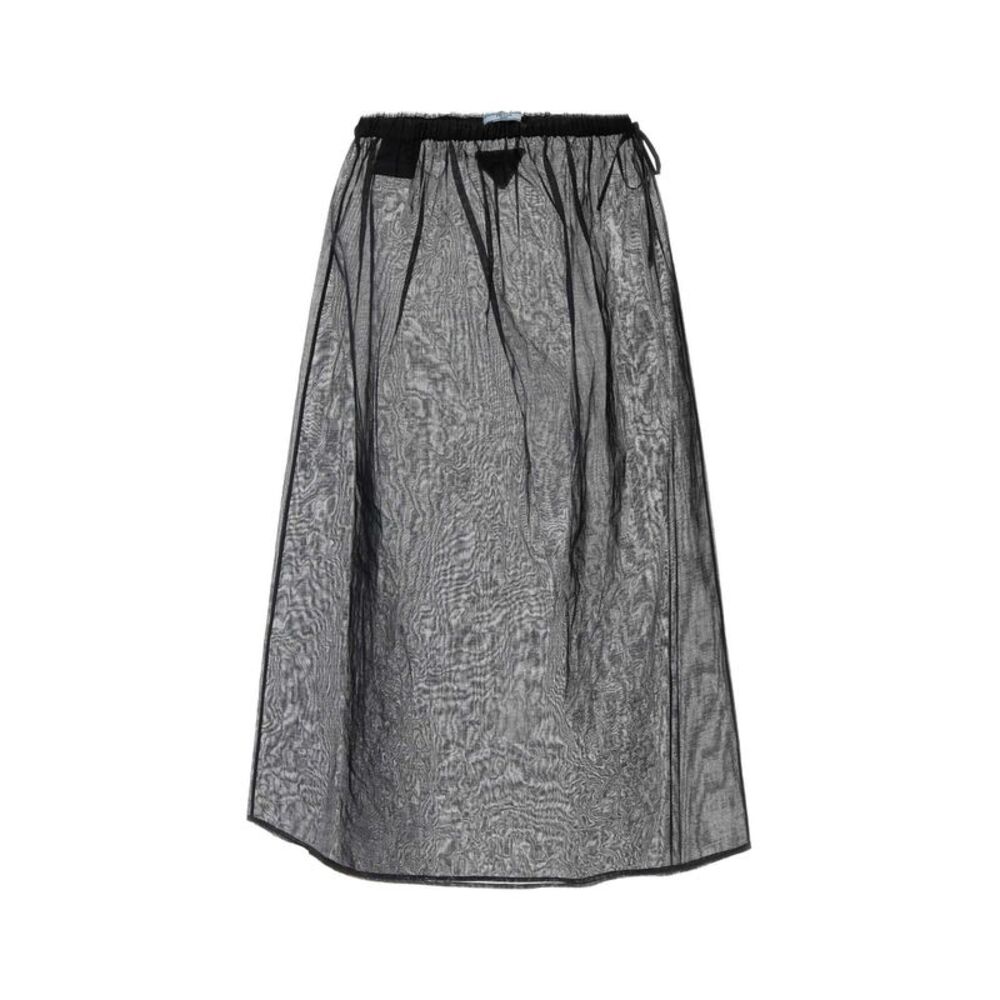 Prada Women Black Organdy Skirt